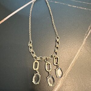 Elegant Gold Necklace with Clear Pendants